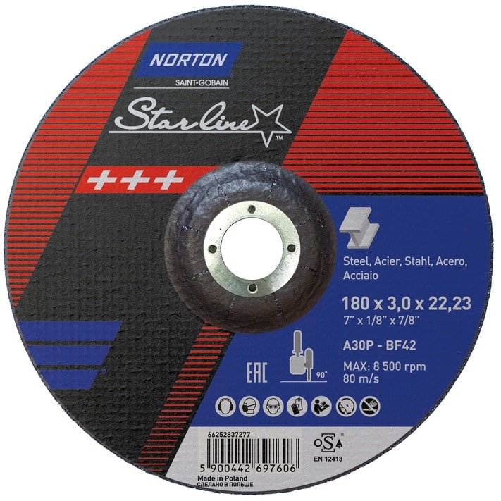 Norton Starline 180x3 1 Norton Starline 2.5 to 3.2mm Cutting Discs | EC Hopkins Limited
