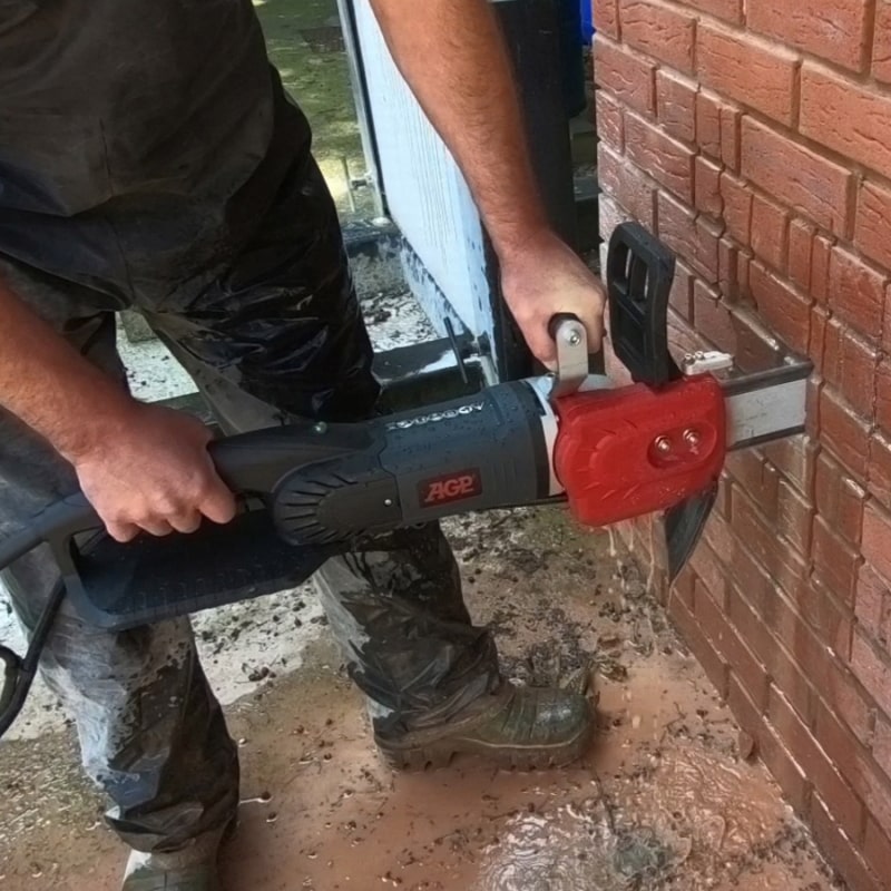 AGP Saw Action Shot AGP ECS11 Electric Diamond Chainsaw | EC Hopkins Limited