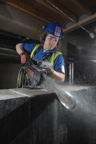 27/3/2012 - D-Drill at The National Marine Aquarium using Diamond Drills to cut away concrete thereby avoiding vibrations that may effect the Marine Tanks above (David Laws) pictured.