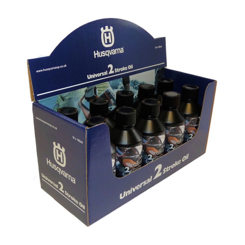 HUSQVARNA 2 STROKE OIL 1 Husqvarna 2 Stroke Oil 0.1 Ltr ( Box of 10) | EC Hopkins Limited