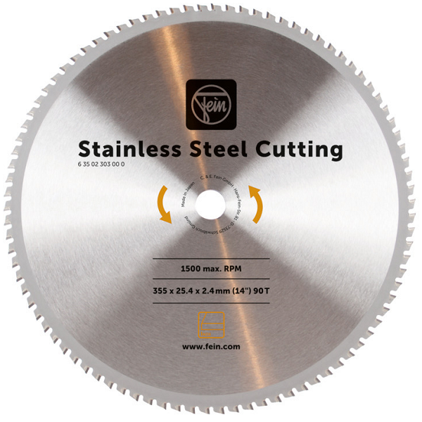 Stainless Steel Cutting Blade Fein MKAS 355 Metal Cut Off Saw 230v | EC Hopkins Limited