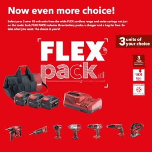 Flex Pack - 3 machines, 3 Batteries a charger and bag.