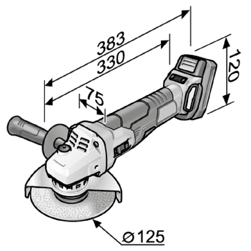 LBE125 18 0 ECC 8 Flex LBE 125 18.0-EC C Variable Speed Cordless Angle Grinder | EC Hopkins Limited