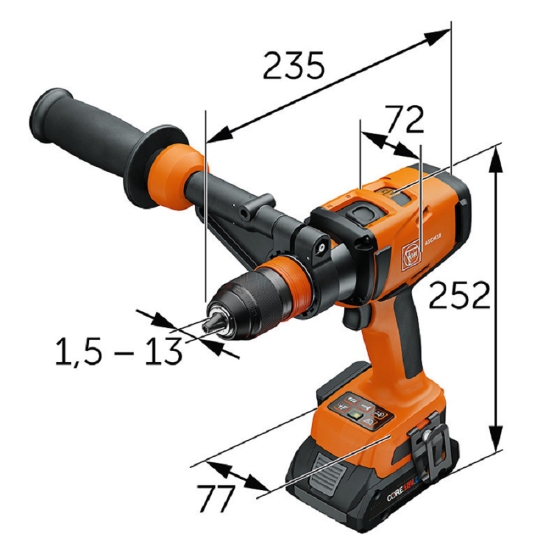 ASCM 18 4 QMP AS 4 Fein ASCM 18-4 QMP AS 4-Speed Cordless Combi Drill | EC Hopkins Limited