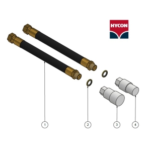 Hycon 3/8" Tailhose Set 2m for Hycon HCD25/50 and HCS14 16 18