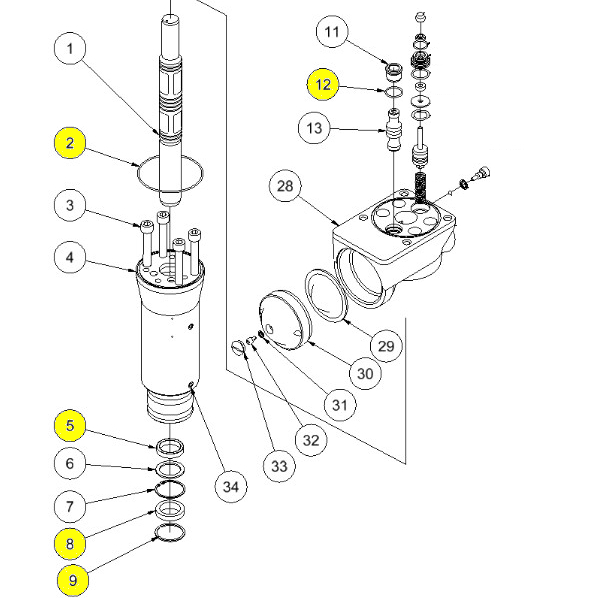 Seal Kits for Hycon Breakers HH23 HH25 HH27