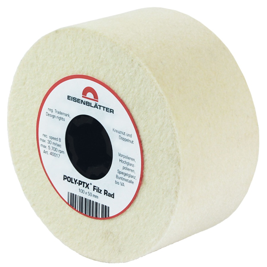 Eisenblatter Felt Wheels 100x50mm with 19mm Keyway Centre