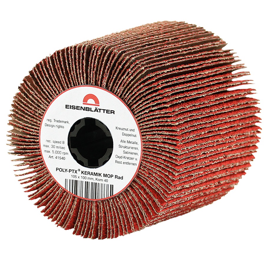 Eisenblatter Ceramic Flap Wheels 105x100mm with 19mm Keyway Centre